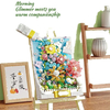 New Artistic Creational Floral Easel Combine Building Blocks with Paintings Ornaments