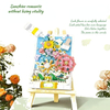 New Artistic Creational Floral Easel Combine Building Blocks with Paintings Ornaments