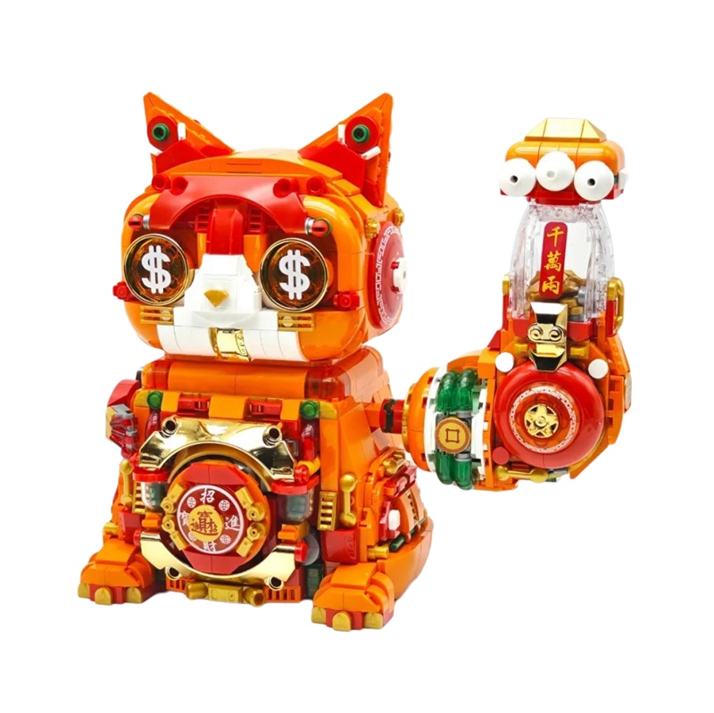 Super Cute Adorable Imaginative Lucky Cat Building Block Educational Toy Good Fortune Home Decoration