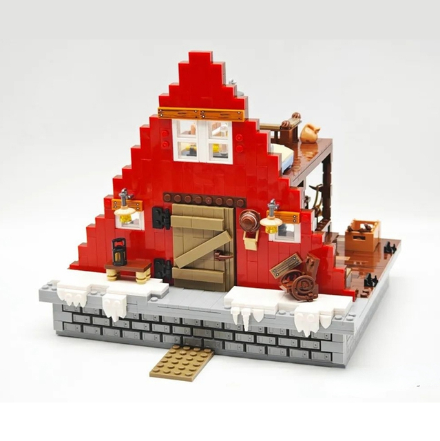 Santa`S House Building Block Toy Children`S Gift Christmas Decoration