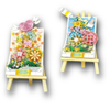 New Artistic Creational Floral Easel Combine Building Blocks with Paintings Ornaments